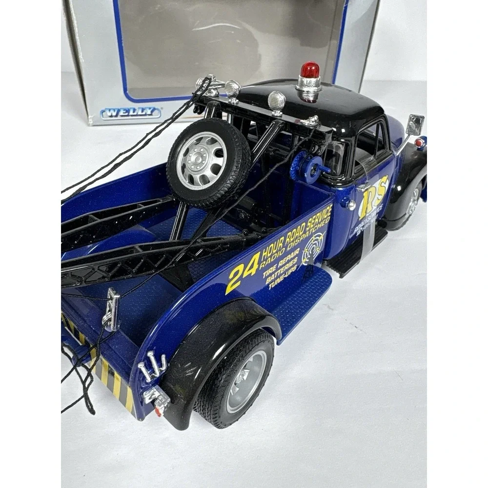 Welly 1953 Chevrolet Tow Truck 1:24 Diecast Blue Road Service w/ Box Read